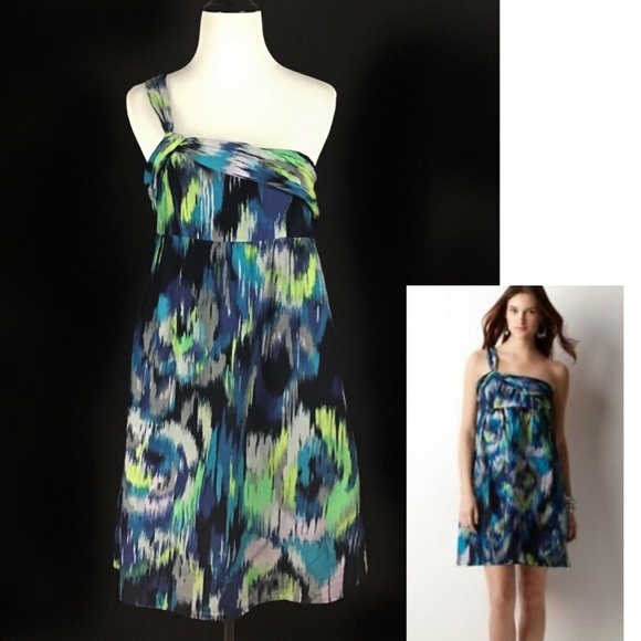LOFT Dresses & Skirts - 🦋LOFT One Shoulder Cotton Silk Blend Dress 6P
